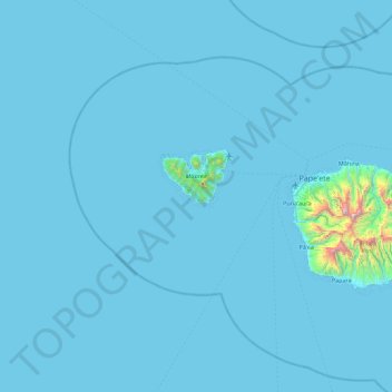 Moorea-Maiao topographic map, elevation, terrain