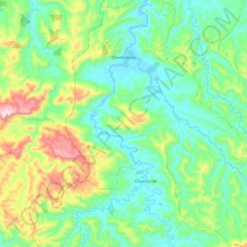 Chontaduro topographic map, elevation, terrain