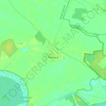 Asanja topographic map, elevation, terrain