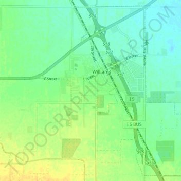 Williams topographic map, elevation, terrain