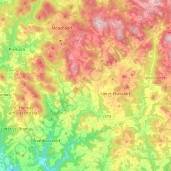 Pabneukirchen topographic map, elevation, terrain