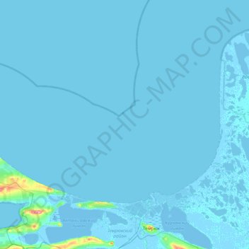 Темрюкский залив topographic map, elevation, terrain