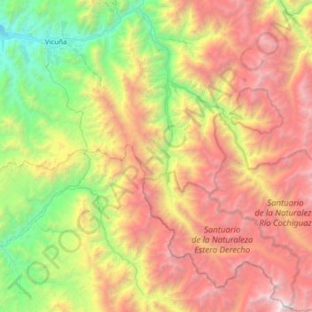 Paihuano topographic map, elevation, terrain