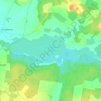 Étang de la Mer Rouge topographic map, elevation, terrain