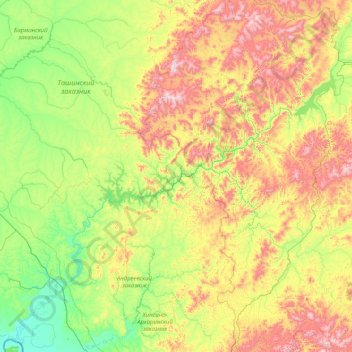 Бурея topographic map, elevation, terrain