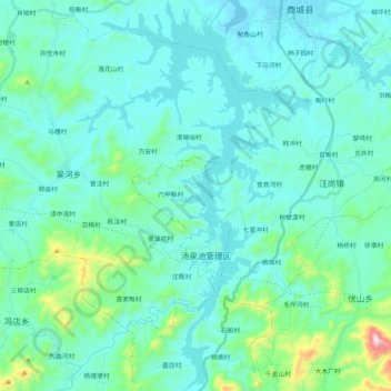 鲇鱼山水库 topographic map, elevation, terrain