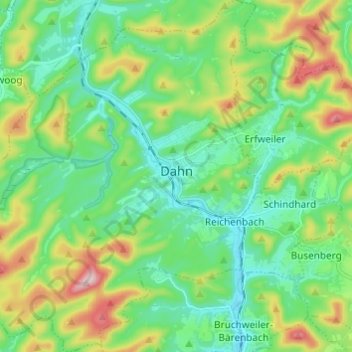 Dahn topographic map, elevation, terrain