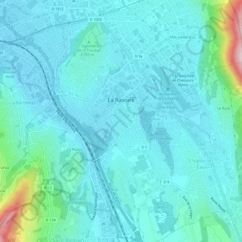 La Ravoire topographic map, elevation, terrain