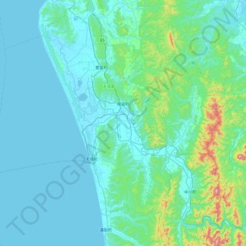 Horonobe topographic map, elevation, terrain
