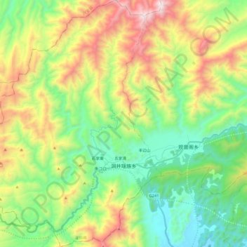洞井瑶族乡 topographic map, elevation, terrain