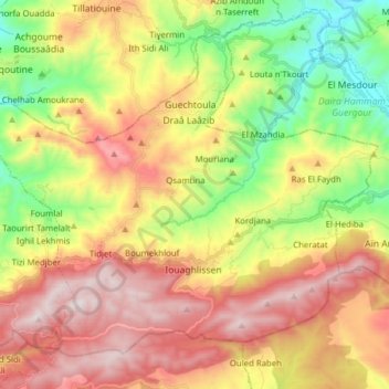Harbil topographic map, elevation, terrain