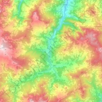 Farini topographic map, elevation, terrain