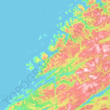 Åfjord topographic map, elevation, terrain