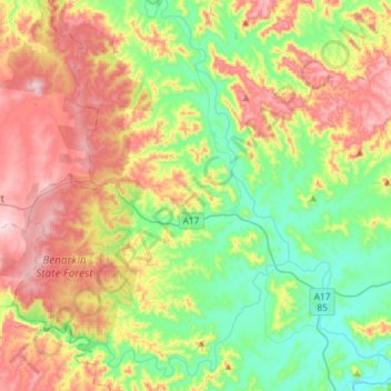 Moore topographic map, elevation, terrain