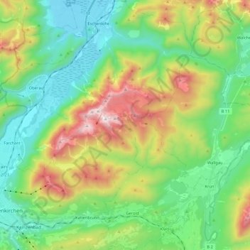Estergebirge topographic map, elevation, terrain