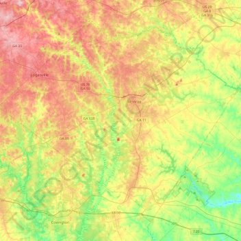 Walton County topographic map, elevation, terrain