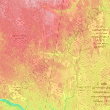 Мшинское сельское поселение topographic map, elevation, terrain