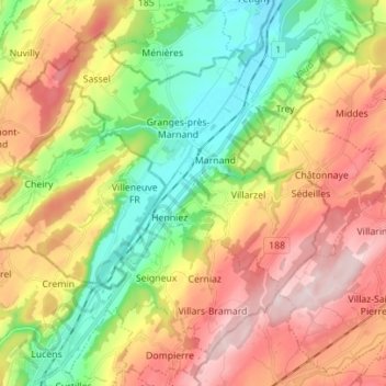 Valbroye topographic map, elevation, terrain