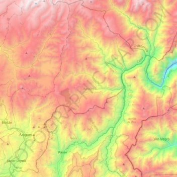 Azogues topographic map, elevation, terrain