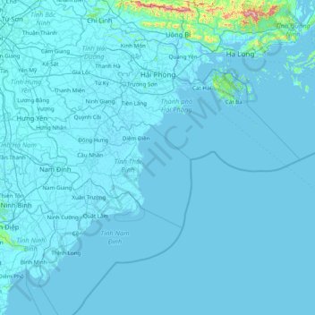 Haïphong topographic map, elevation, terrain
