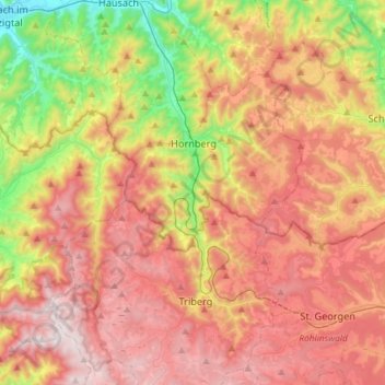 Gutach topographic map, elevation, terrain