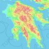 Peloponnese topographic map, elevation, terrain
