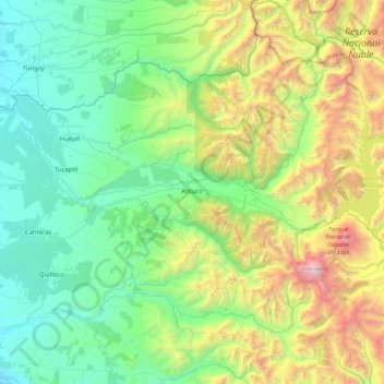 Antuco topographic map, elevation, terrain