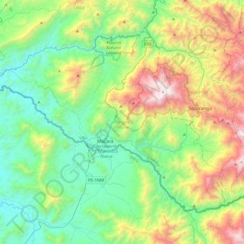 Macará topographic map, elevation, terrain