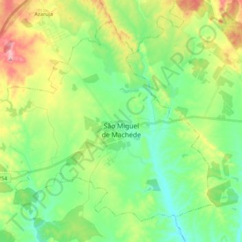 São Miguel de Machede topographic map, elevation, terrain