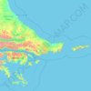 Departamento Ushuaia topographic map, elevation, terrain