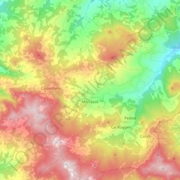 Morfasso topographic map, elevation, terrain