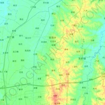 翁墩乡 topographic map, elevation, terrain