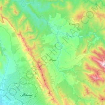 Sitak Subdistrict topographic map, elevation, terrain