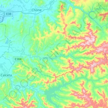 Parroquia Canuto topographic map, elevation, terrain