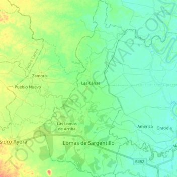 Lomas de Sargentillo topographic map, elevation, terrain