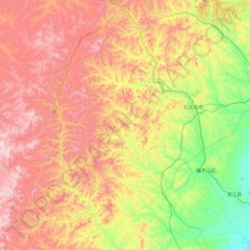 扎兰屯市 topographic map, elevation, terrain