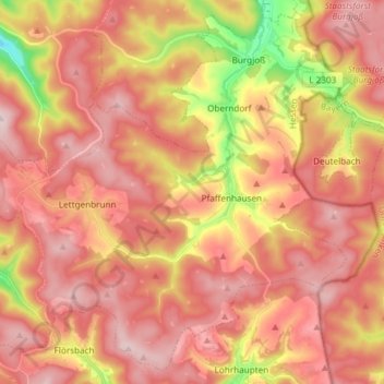Jossgrund topographic map, elevation, terrain