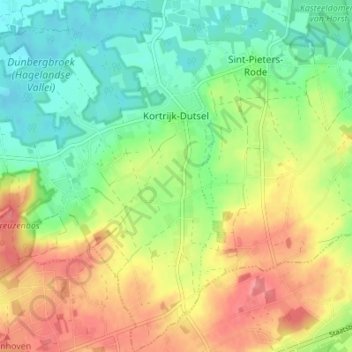 Kortrijk-Dutsel topographic map, elevation, terrain
