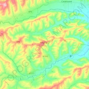 Filottrano topographic map, elevation, terrain