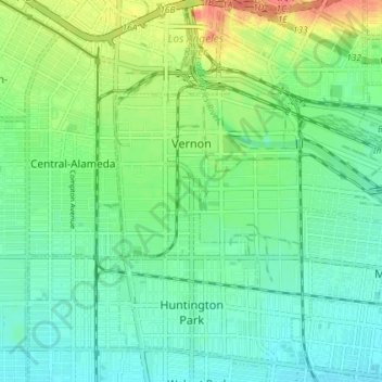 Vernon topographic map, elevation, terrain