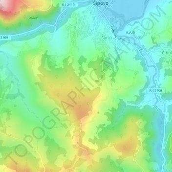 Sarici topographic map, elevation, terrain