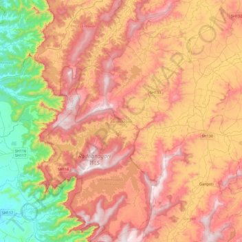 Radhanagari topographic map, elevation, terrain