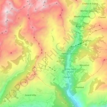 Torgnon topographic map, elevation, terrain
