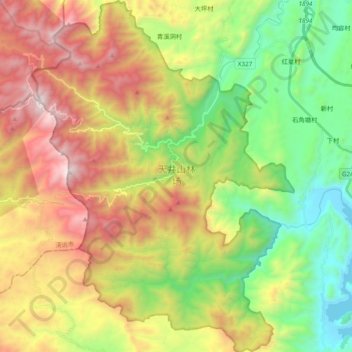 天井山林场 topographic map, elevation, terrain