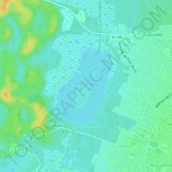 Petit Étang de Biscarosse topographic map, elevation, terrain