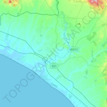 Montalto di Castro topographic map, elevation, terrain