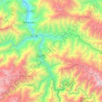Huayopata topographic map, elevation, terrain