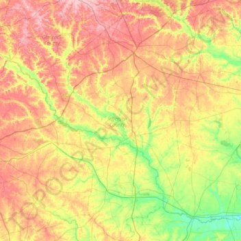 Jefferson County topographic map, elevation, terrain
