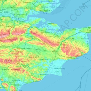 Kante topographic map, elevation, terrain