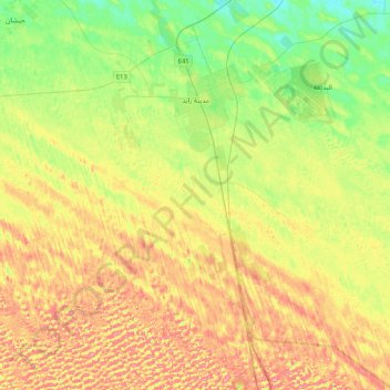 Zayed City topographic map, elevation, terrain